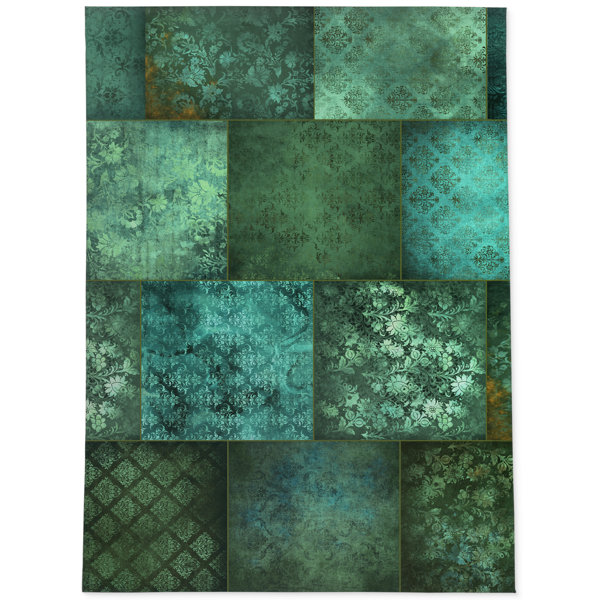 Bungalow Rose Green/Blue Indoor/Outdoor Rug Wayfair